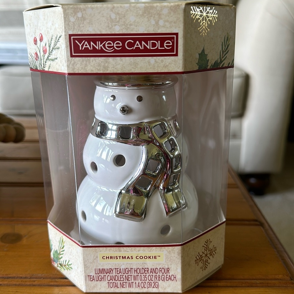 Yankee Candle Snowman Christmas Tealight holder Christmas Cookie